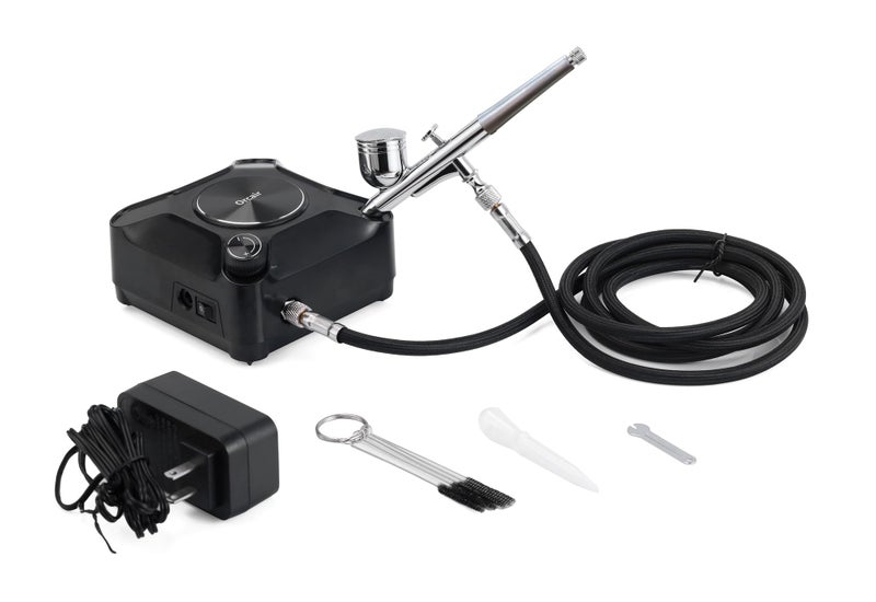 Orcair طقم رش هواء أوركاير القوي 40PSI مع خرج قابل للتعديل، مجموعة ضاغط رش هواء متعددة الوظائف ذات عمل مزدوج للرسم، المكياج، الزينة، فن الحرف، رسم النماذج، الوشم - Image 2