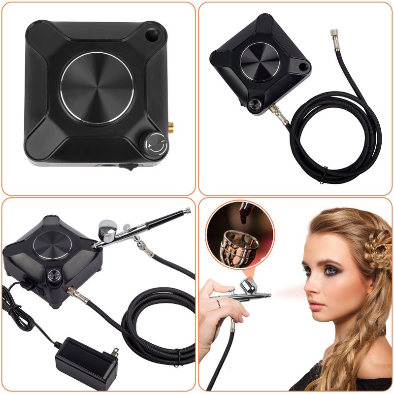Orcair طقم رش هواء أوركاير القوي 40PSI مع خرج قابل للتعديل، مجموعة ضاغط رش هواء متعددة الوظائف ذات عمل مزدوج للرسم، المكياج، الزينة، فن الحرف، رسم النماذج، الوشم - Image 4