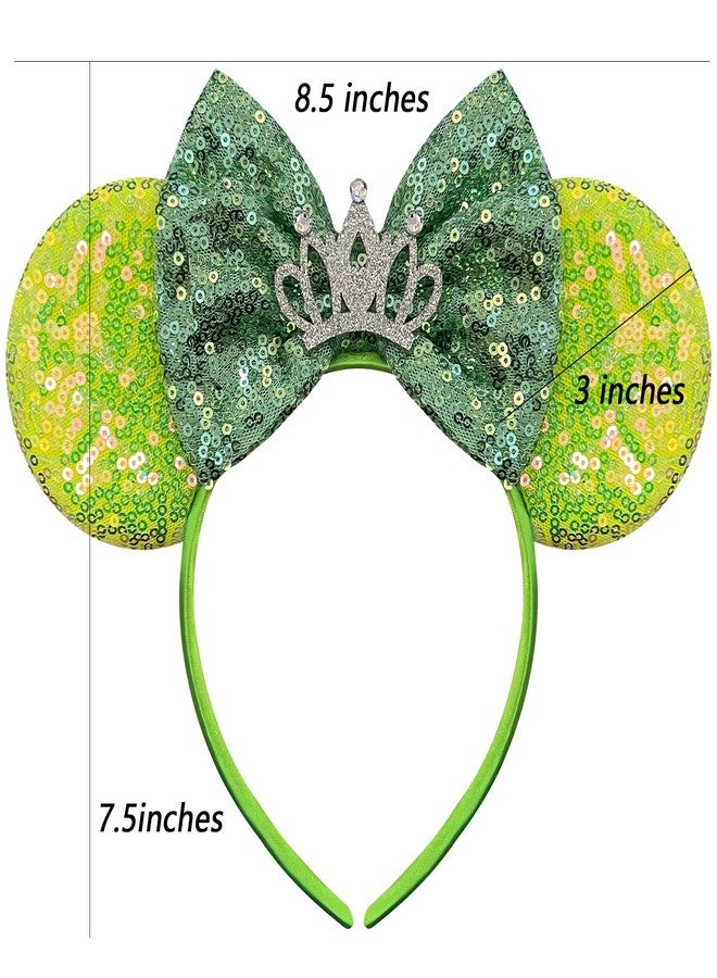Bolonar Sequin Crown Headband with Princess Ears Bows for Women and Adults - Image 2