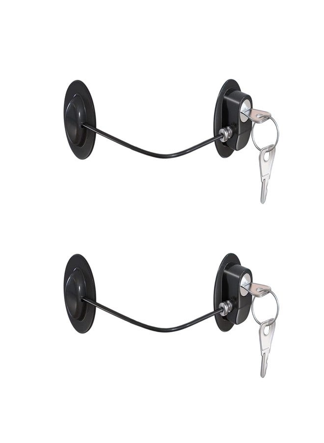 JHEPCOIN Child Safety Locks with Keys for Cabinets, Cupboard, Fridge & Freezer, Adhesive Childproof Lock for Doors, Drawers & Appliances, No Drill, Residue-Free Removal, Black - Image 1