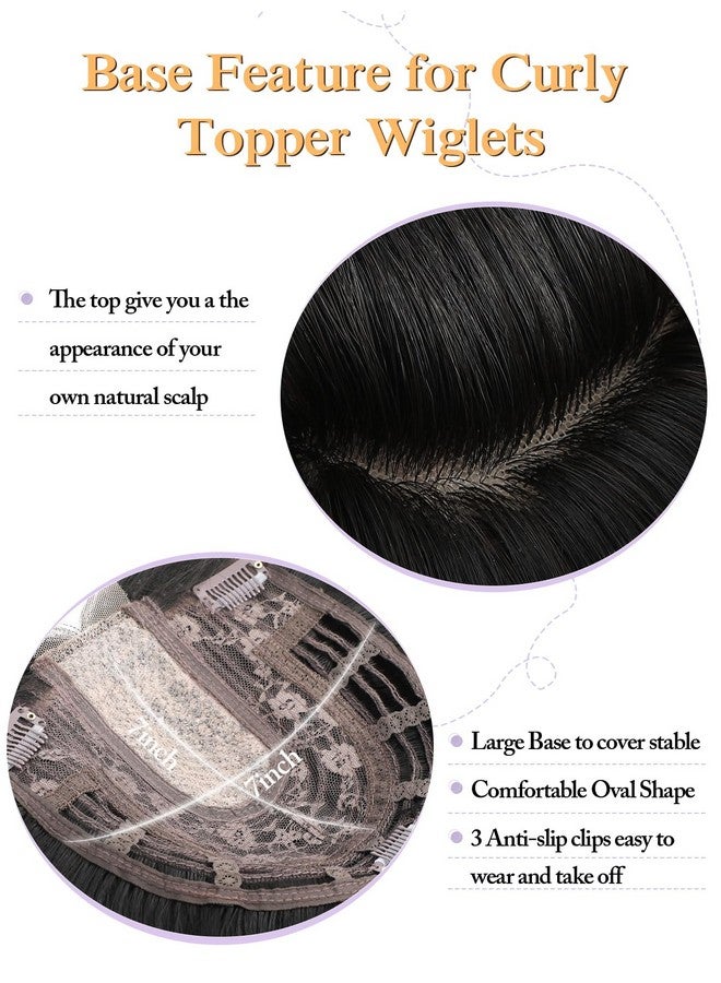PANEWAY Hair Topper 7"X7" Hair Toppers For Women With Thinning Hair 20" Wiglets Ladies Toppers Hair Pieces For Women-1B - Image 3