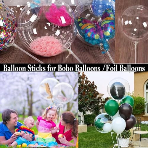 Acquwistach 70 Sets Balloon Sticks with Cups Clear Balloon Holder Stick Stand 15inches to 32inches Large and Long Party Balloon Stand for Bobo Balloons Birthday Wedding Party Supplies - Image 5