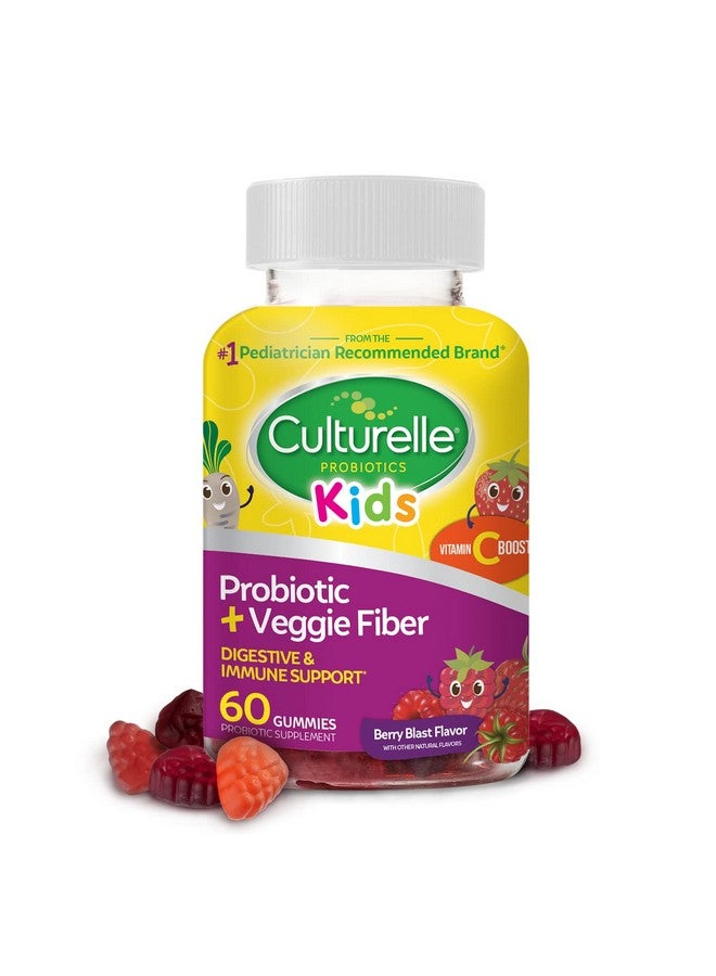 Culturelle Culturelle Daily Probiotic for Kids + Veggie Fiber Gummies (Ages 3+) - 60 Count - Digestive Health & Immune Support - Berry Flavor with a Vitamin C Boost - Image 1