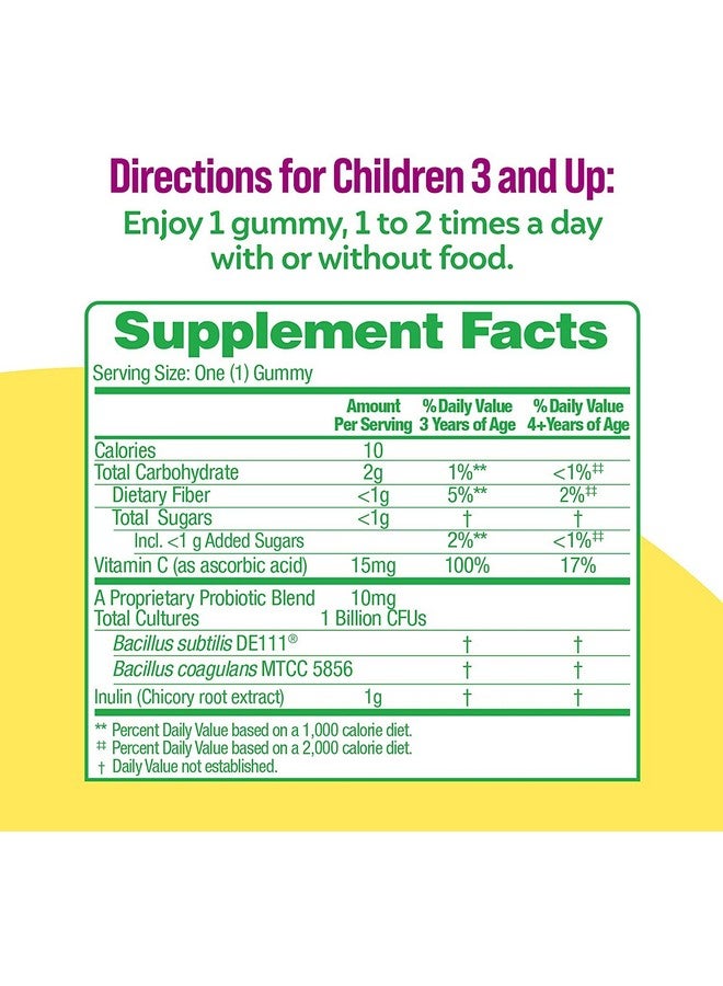 Culturelle Culturelle Daily Probiotic for Kids + Veggie Fiber Gummies (Ages 3+) - 60 Count - Digestive Health & Immune Support - Berry Flavor with a Vitamin C Boost - Image 3
