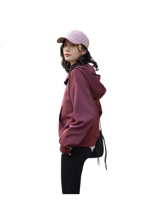 dme Demana [Urban Light Outdoor] Spring Sports Color-Block Hoodie With Collar, Loose And Comfortable, Slimming Women'S Sweatshirt - Image 3