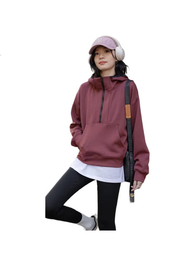 dme Demana [Urban Light Outdoor] Spring Sports Color-Block Hoodie With Collar, Loose And Comfortable, Slimming Women'S Sweatshirt - Image 2