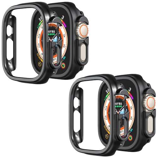 Yrzper Compatible with Apple Watch Ultra 3/2/1 49mm Hard PC Case Cover - Impact Resistant, Shockproof, All-Around Edge Protective Bumper Cover (2 Black) - Image 1