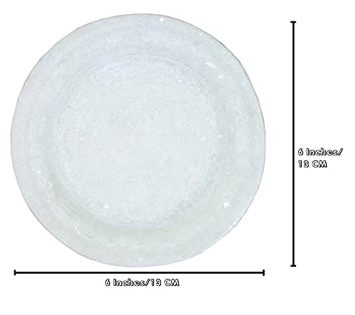 FASHERATI SK Craft Handcrafted White Marble Plate Bowl Glass Set for Durga Pooja Plate 13 cm Bowl 5 cm Glass 4 cm - Image 2