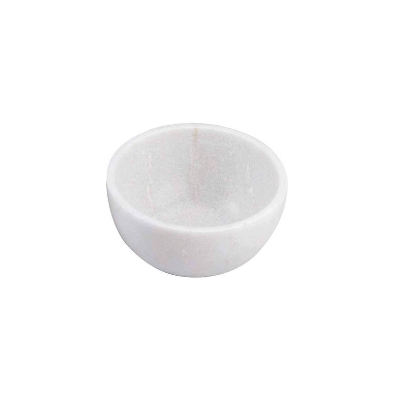 FASHERATI SK Craft Handcrafted White Marble Plate Bowl Glass Set for Durga Pooja Plate 13 cm Bowl 5 cm Glass 4 cm - Image 3