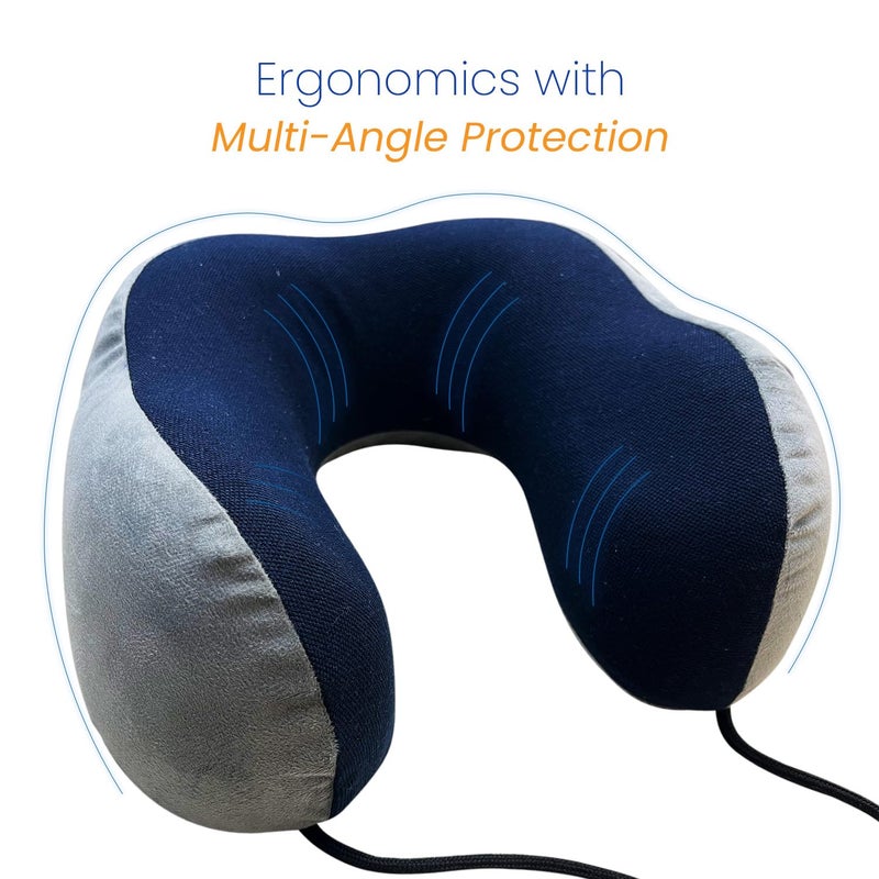 Sleepsia Ultimate Home Travel Neck Memory Foam Pillow Travel Neck Support Travel Pillow with Soft Washable Removable Cover Neck Support for Airplane Travelling Accessories - Image 4