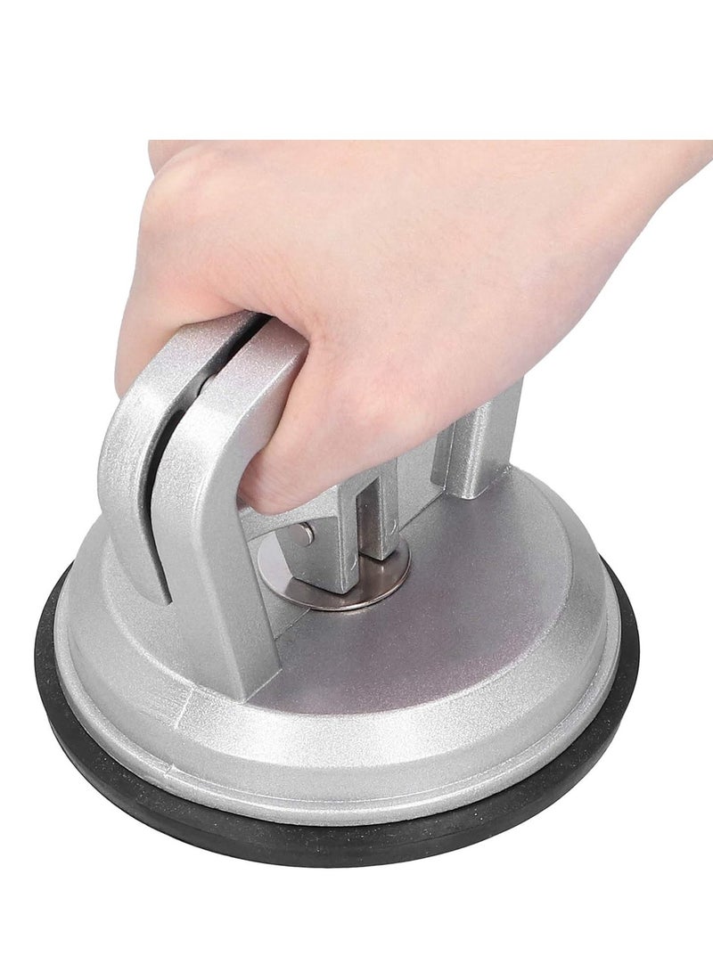 5-Inch Heavy Duty Aluminum Dent Removal Vacuum Suction Cup Lifter, Double Handle - Ideal for Glass, Tiles, Mirrors, Granite (Silver) - Image 4