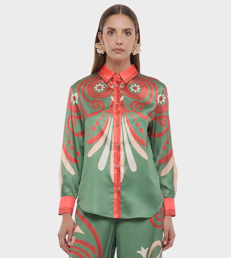 بي سي بي جي BCBG Placement Printed Shirt