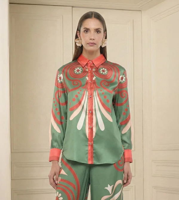 بي سي بي جي BCBG Placement Printed Shirt