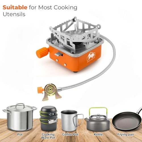 BISONBERG Camping Gas Stove, Portable Lightweight Folding Stainless Steel Furnace with Storage Bag for Outdoor Cooking, Picnic - Image 3