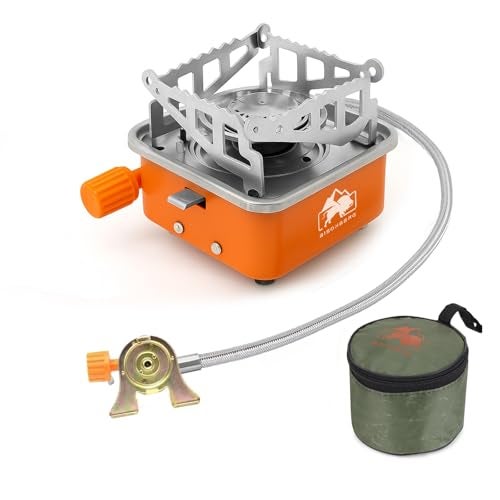BISONBERG Camping Gas Stove, Portable Lightweight Folding Stainless Steel Furnace with Storage Bag for Outdoor Cooking, Picnic - Image 1