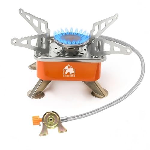 BISONBERG Camping Gas Stove, Portable Lightweight Folding Stainless Steel Furnace with Storage Bag for Outdoor Cooking, Picnic - Image 2