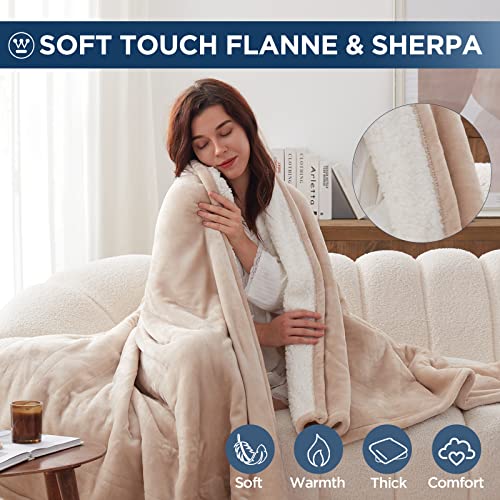 Westinghouse Electric Blanket Twin, Heated Blanket Twin Size with 10 Heating Levels and 1 to 12 Hours Heating Time Settings, Flannel to Sherpa Reversible, Machine Washable (62" x 84", Beige) - Image 5