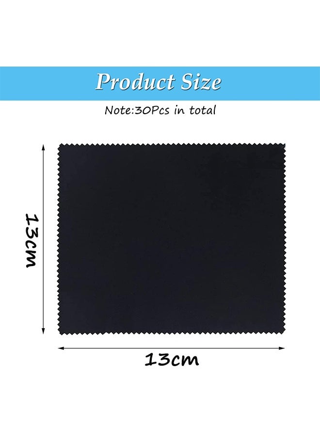 Microfiber Cleaning Cloths 30 Pack Glasses Cleaning Cloth Lint Free Cleaning Cloths for Lens, Eyeglasses, Screens, Tablets, Glasses(15pcsBlack&15pcsGrey,13 x 13cm) - Image 2