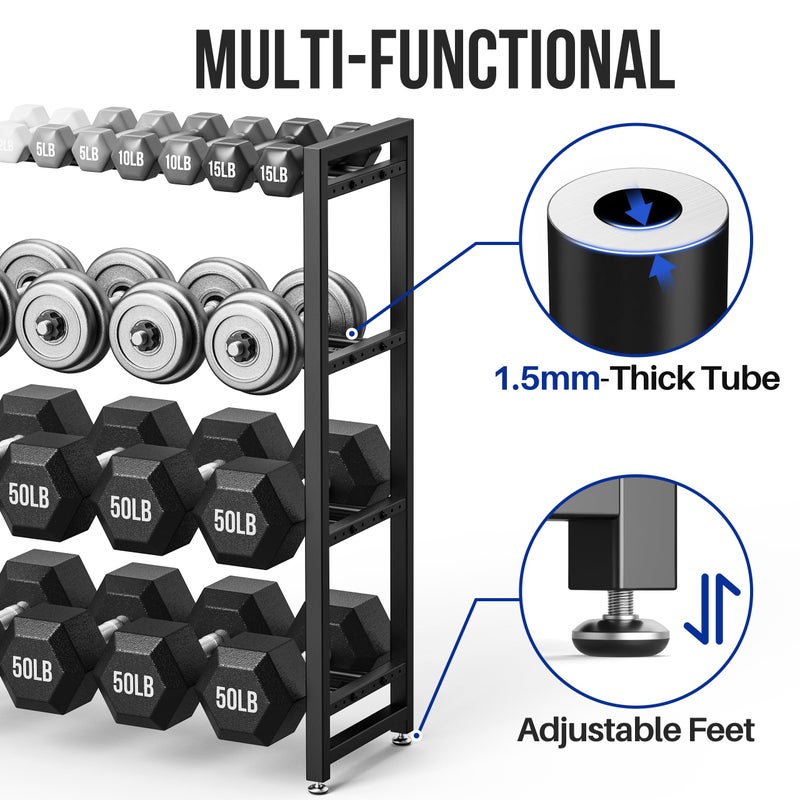 pickpiff 1100 lb Capacity, 4 Tier Dumbbell Rack, Weight Rack for Home Gym - Image 5