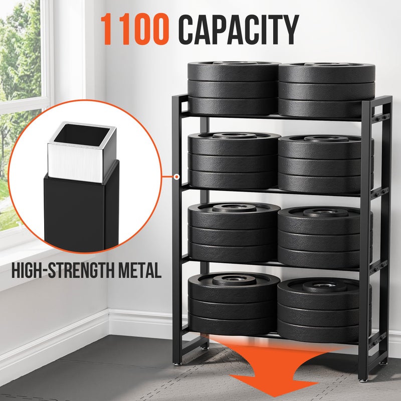 pickpiff 1100 lb Capacity, 4 Tier Dumbbell Rack, Weight Rack for Home Gym - Image 2
