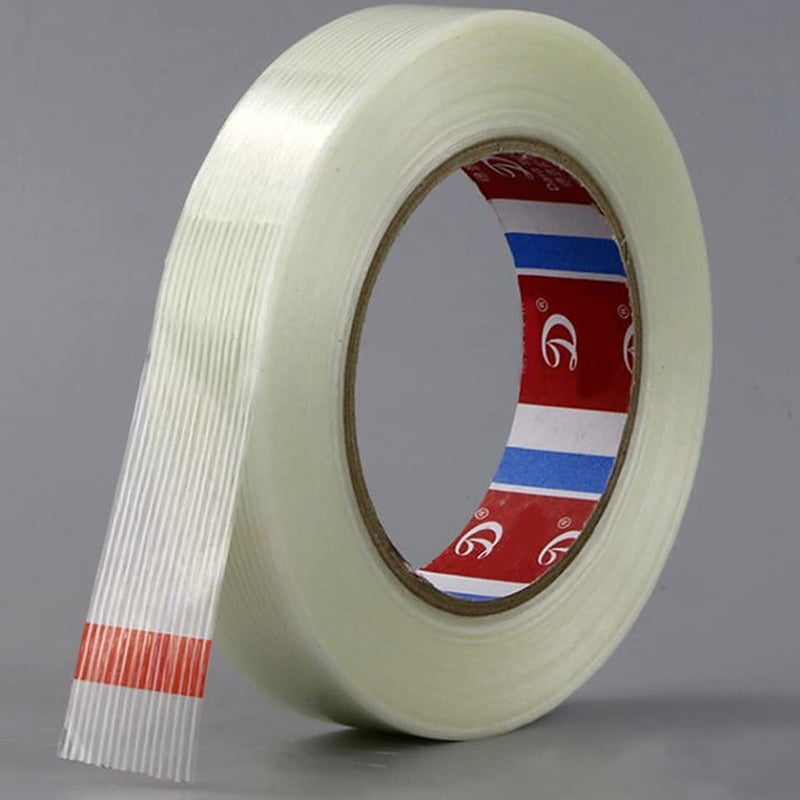KAIY Strapping Tape Heavy Duty Fiberglass Tape Filament Reinforced Packing, 3/4 inch x 60 yds, High Tensile Strength Packing for Shipping, Moving, Carton Sealing, Transparent, Moisture Resistant - Image 1