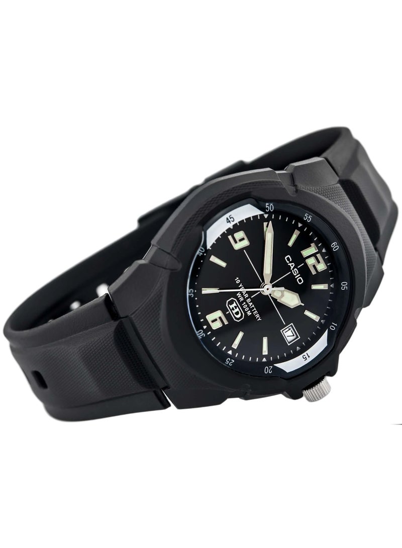 كاسيو ساعة كاسيو للرجال - MW-600F-1AVDF مينا أسود، سوار أسود - Image 2