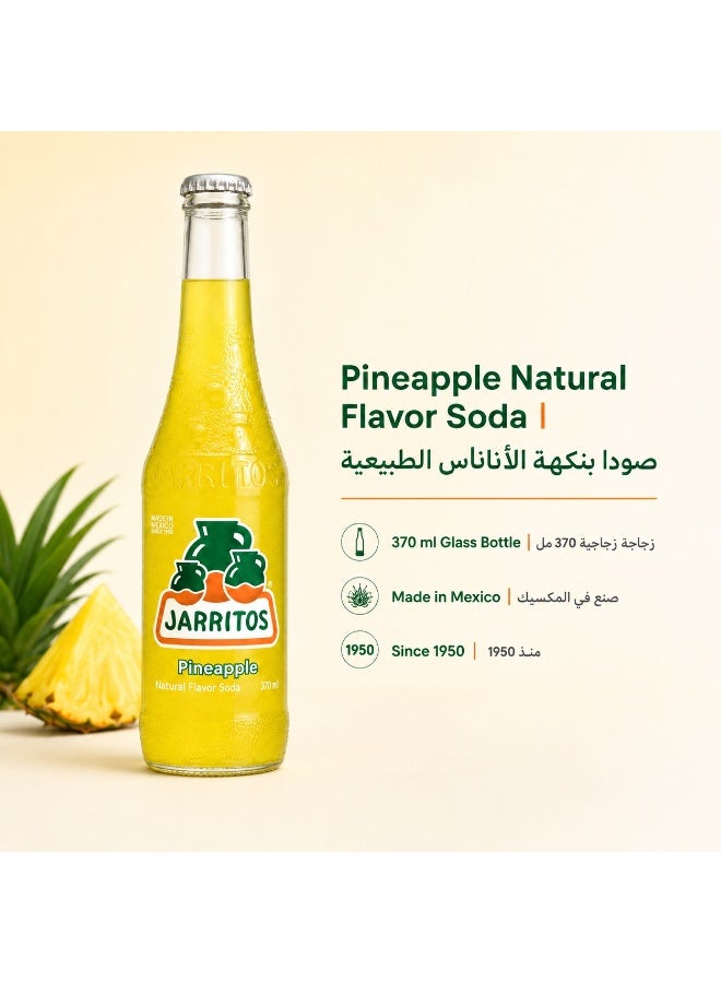 Jarritos Pineapple Flavoured Carbonated Soft Drink, Mexican Fruit Soda with Natural Pineapple Flavour, Refreshing Fizzy Beverage, Single Glass Bottle, Serve Chilled, 370 ml - Image 4