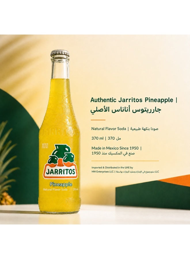 Jarritos Pineapple Flavoured Carbonated Soft Drink, Mexican Fruit Soda with Natural Pineapple Flavour, Refreshing Fizzy Beverage, Single Glass Bottle, Serve Chilled, 370 ml - Image 5