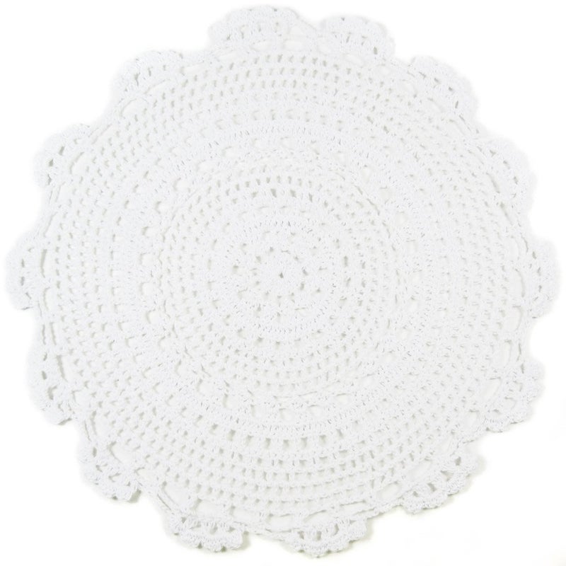 kilofly Handmade Crochet Round Cotton Lace Table Placemats Doilies Value Pack [Set of 4]  Medallion  13x13 inch  White - Image 2