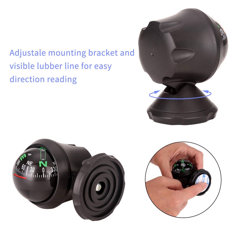 10L0L Universal Golf Cart Adjustable Dash Compass for Yamaha, EZGO, Club Car- A Great Golf Gift - Image 5