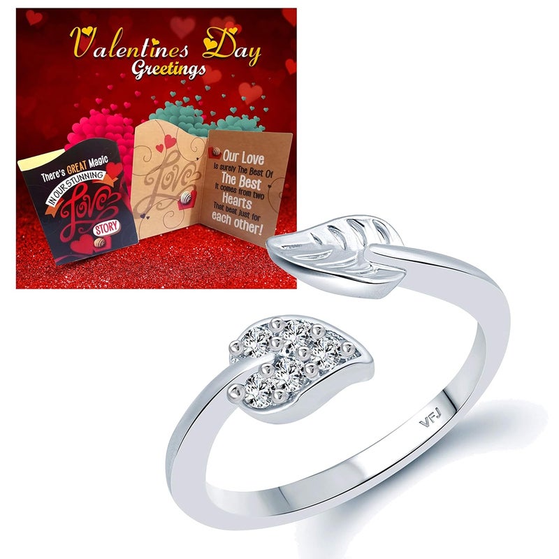 VFJ VIGHNAHARTA FASHION JEWELLERY Vighnaharta valentine day gift valentineday gift for her gift for him gift for women gift for men Valentine Special Greeting Card with Envelope with Adjustable Ring for Your Loved Ones VFJ1547FRRGC5