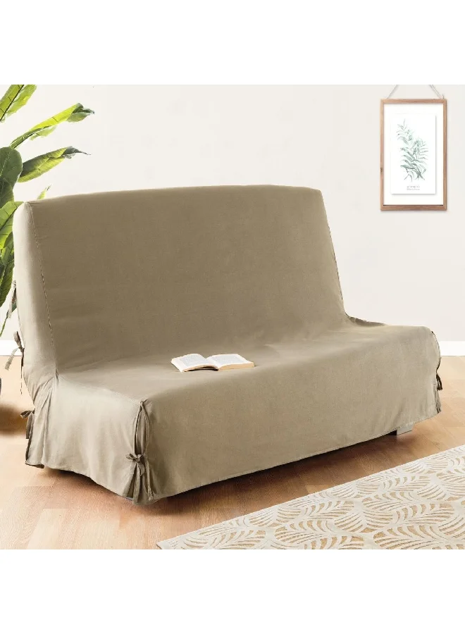 atmosphera Cotton Cover for Sofa Bed Beige 140 x 200 cm 120583D