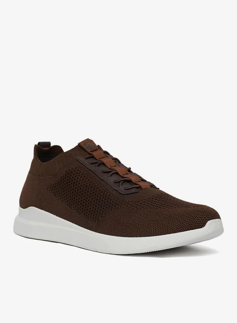 سيدرو Cedro Men's Brown Outdoor Sneakers with Lace-Up Closure