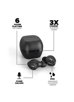 Altec Lansing Nanobuds 3.0, True Wireless Earbuds With Charging Case, IP55 Waterproof, Dual Device Connection, 24 Hours Playtime, A.I based Clear Calling, Android & iOS Compatible, Black  - Image 2