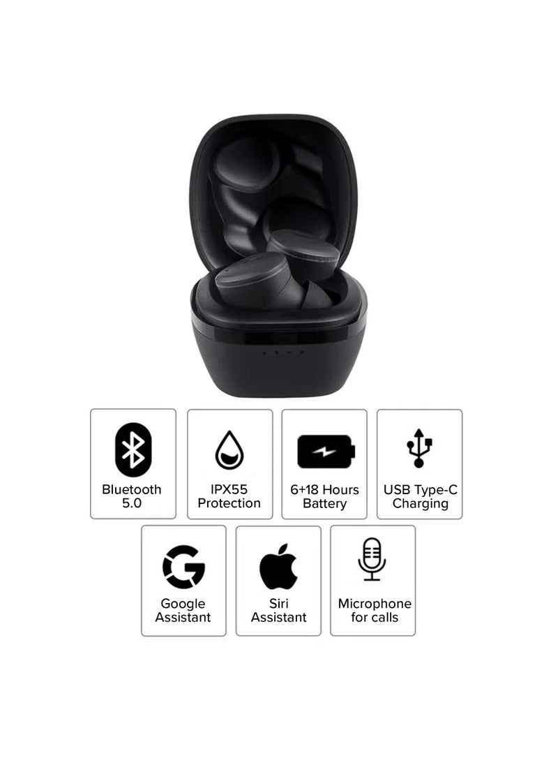 Altec Lansing - Nanobuds 3.0, True Wireless Earbuds With Charging Case, IP55 Waterproof, Dual Device Connection, 24 Hours Playtime, A.I based Clear Calling, Android & iOS Compatible, Black - Image 1