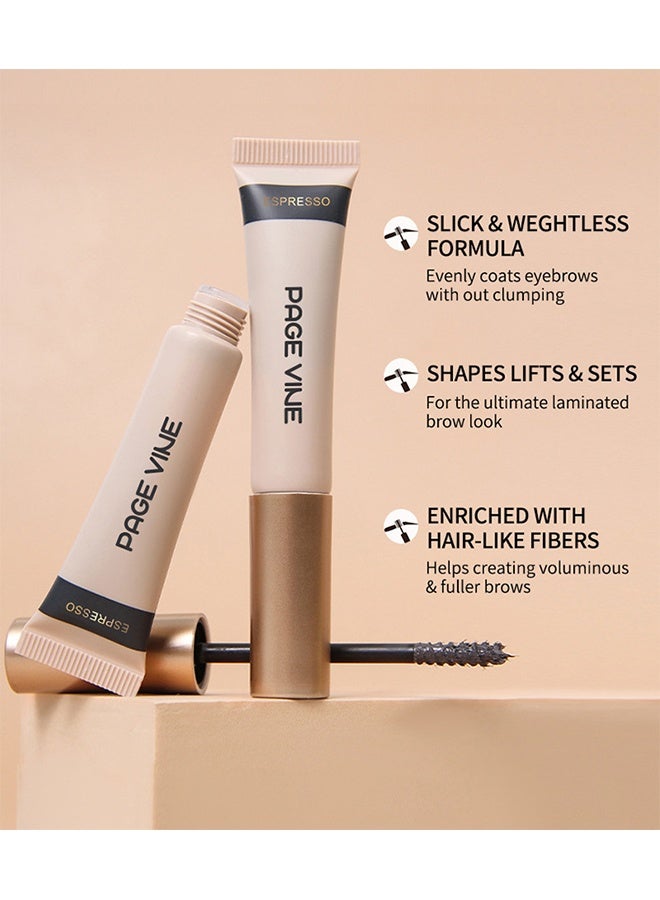 PAGE VINE Tinted Brow Gel,Brow Fast Sculpt,Waterproof, Transfer-proof, Brush to Fill in Eyebrows and Cover Gray Hairs - Cruelty Free #02 - Image 4