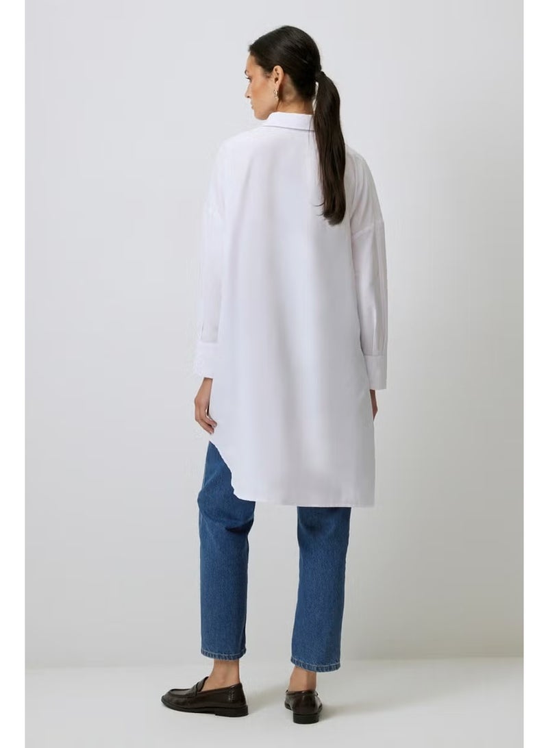 Touche Asymmetrical Poplin Tunic - Image 3
