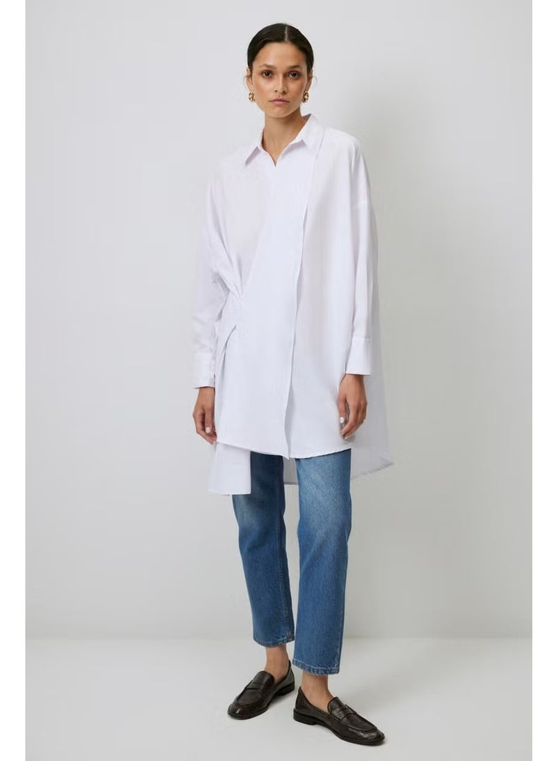 Touche Asymmetrical Poplin Tunic - Image 1