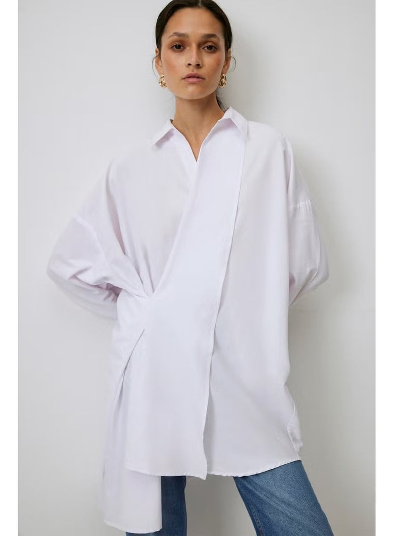 Touche Asymmetrical Poplin Tunic - Image 5