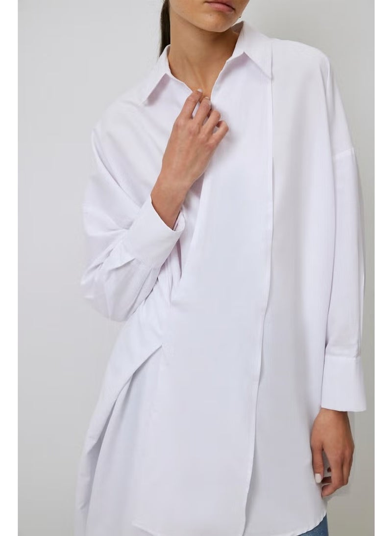 Touche Asymmetrical Poplin Tunic - Image 4
