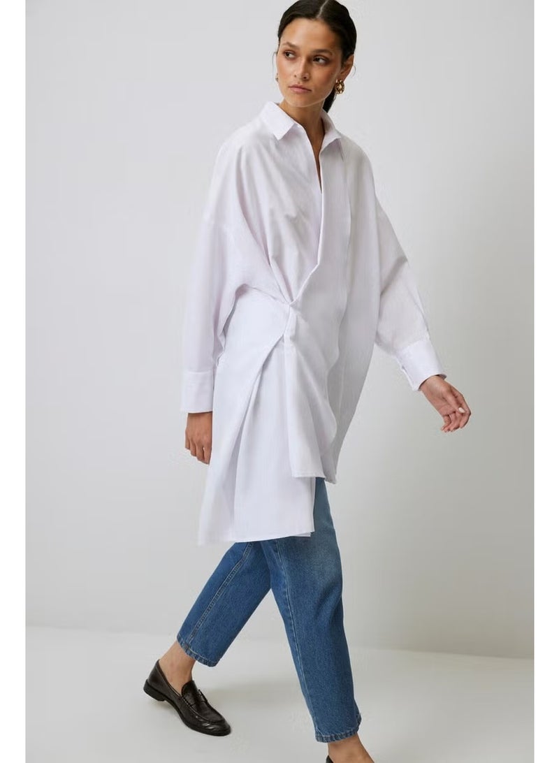Touche Asymmetrical Poplin Tunic - Image 2