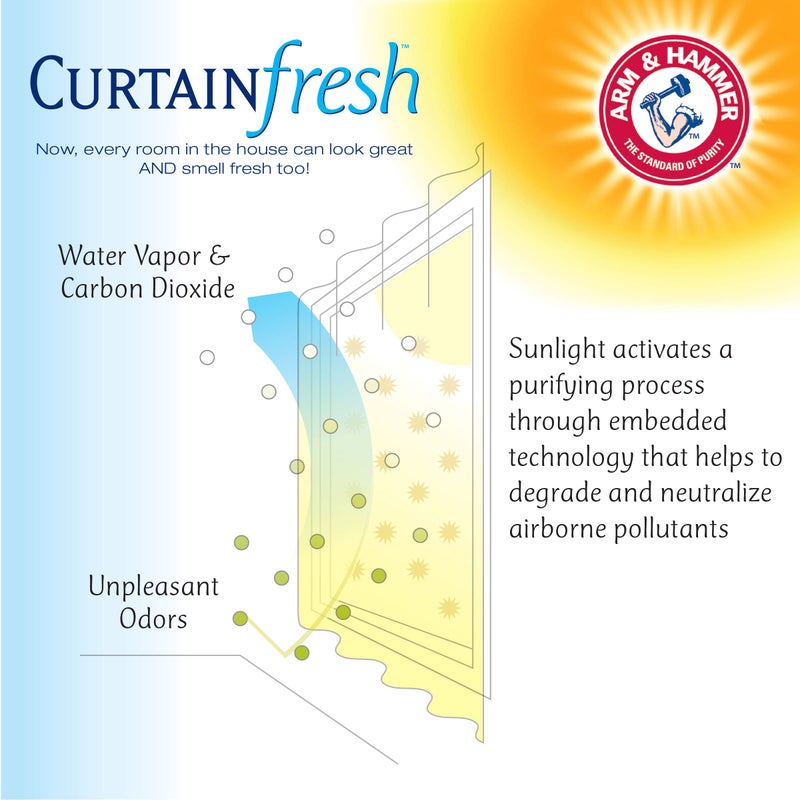 CurtainFresh ستارة كورتين فريش لإزالة الروائح، ستارة شيفون شفافة مزودة بعيون للنافذة لغرفة النوم أو غرفة المعيشة (لوحة واحدة)، 59 بوصة × 95 بوصة، عاجي - Image 5