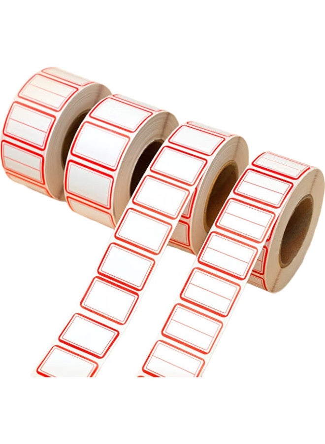 Nvv Label Stickers, 1000 Pieces Per Roll, 51*38Mm, Self-Adhesive Paper, Self-Adhesive Notes, Name Tags, Price Labels, Sticky Notes, Bj-513802, Red - Image 1