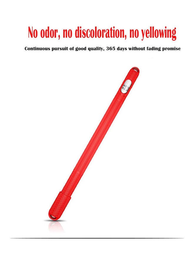 NIBEMINENT Silicone Case Compatible With Apple Pencil Holder Sleeve Skin Pocket Cover Accessories For Ipad Pro,Protective Nib Covers Black-red - Image 2