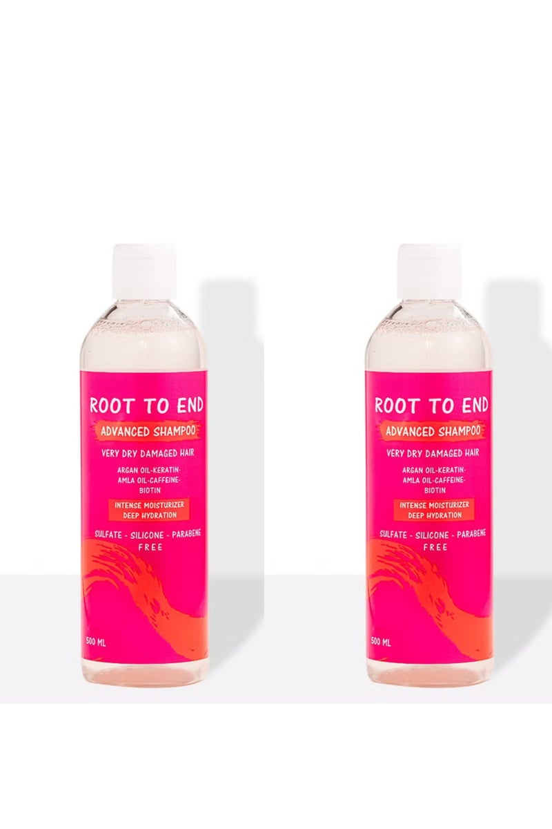 رووت تو إند روت تو اند شامبو للشعر الجاف والتالف 500 مل 1+1