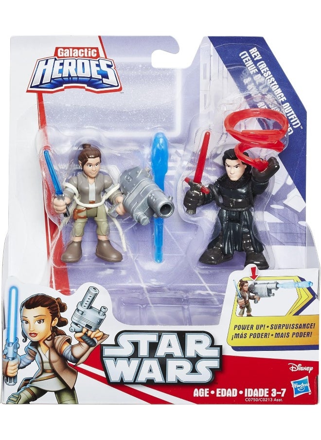 PLAYSKOOL Star Wars Galactic Heroes Rey (Resistance Outfit) & Kylo Ren  - Image 2