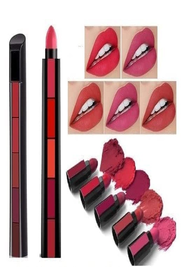 JAAYANSHA Matte 5 Lipstick in 1, Matte Finish (RED Edition) - (Pack of 2) - Image 1
