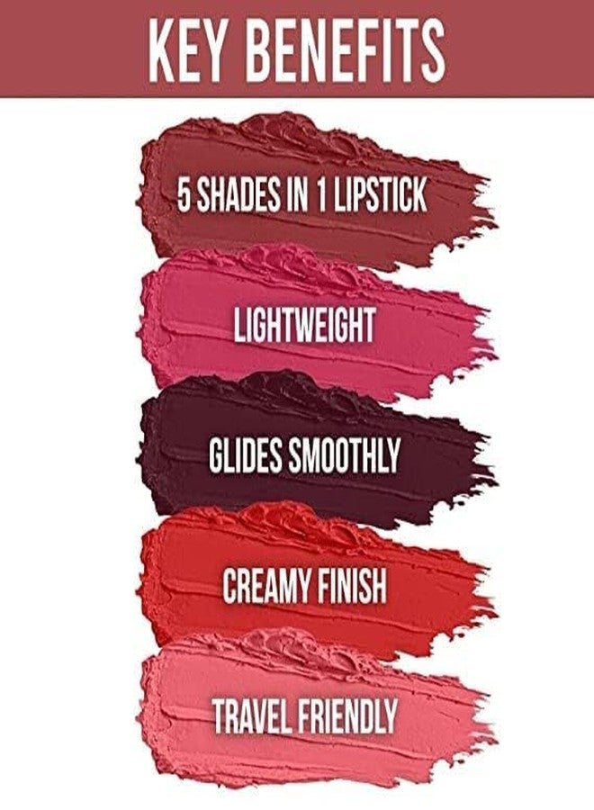 JAAYANSHA Matte 5 Lipstick in 1, Matte Finish (RED Edition) - (Pack of 2) - Image 3