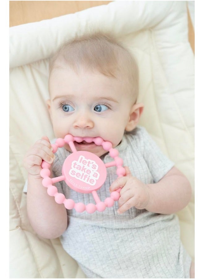 Bella Tunno Happy Teether For Girls- Soft & Easy Grip Baby Girl Teether Toy, Silicone Teether Ring To Help Soothe Gums, Non-Toxic And Bpa Free, Let'S Take A Selfie  - Image 2