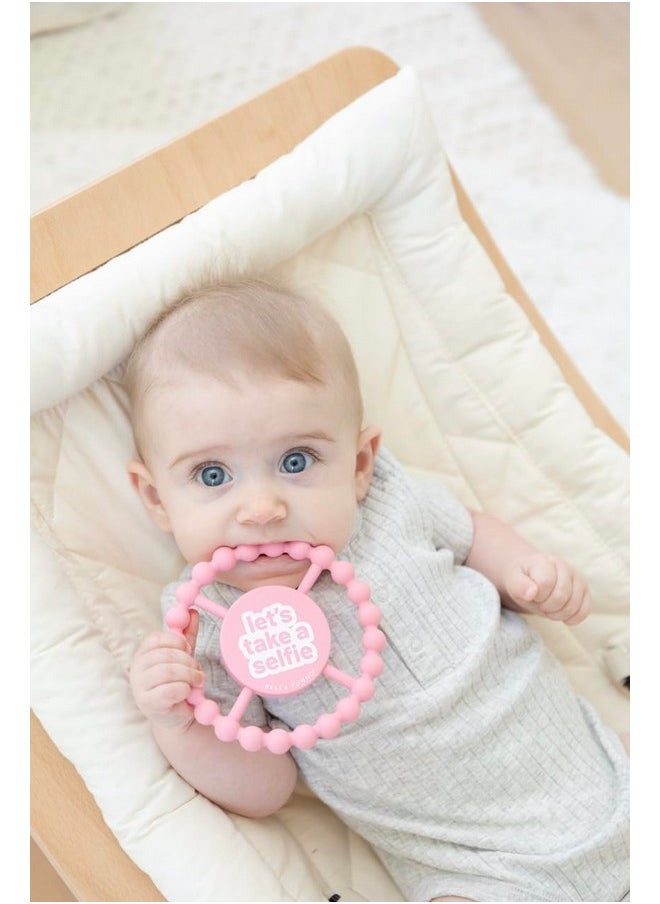 Bella Tunno Happy Teether For Girls- Soft & Easy Grip Baby Girl Teether Toy, Silicone Teether Ring To Help Soothe Gums, Non-Toxic And Bpa Free, Let'S Take A Selfie  - Image 3
